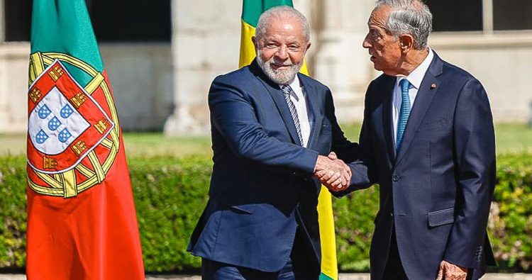 Presidente Lula com o presidente de Portugal, Marcelo Rebelo de Souza. Foto: Ricardo Stuckert